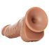 RealRock - dildo s vakuumskom bazom i testisima - 15,5 cm (tamna koža)