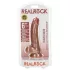 RealRock - dildo s testisima i vakuum bazom - 15,5 cm - tamna boja