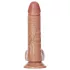 RealRock - dildo s testisima i vakuum bazom - 15,5 cm - tamna boja