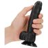 RealRock - realistični dildo s vakumskom bazom - 15,5cm (crni)
