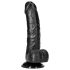 RealRock - realistični dildo s vakumskom bazom - 15,5cm (crni)