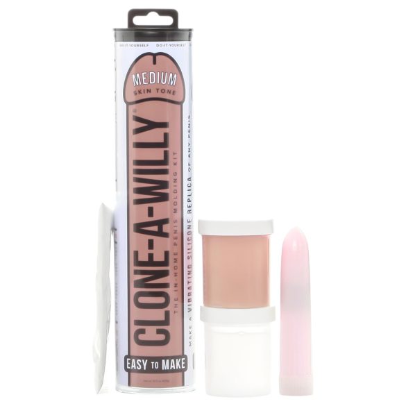 Clone-a-Willy - set za izradu odljeva penisa s vibratorom - tamna prirodna boja