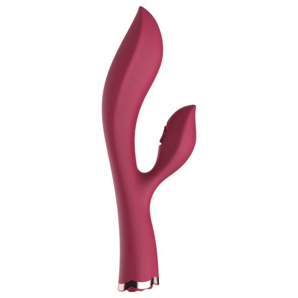 Raytech Rose - punjivi, vodootporni vibrator s dodatkom za klitoris (crveni)