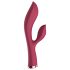 Raytech Rose - punjivi, vodootporni vibrator s dodatkom za klitoris (crveni)