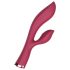Raytech Rose - punjivi, vodootporni vibrator s dodatkom za klitoris (crveni)