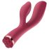 Raytech Rose - punjivi, vodootporni vibrator s dodatkom za klitoris (crveni)