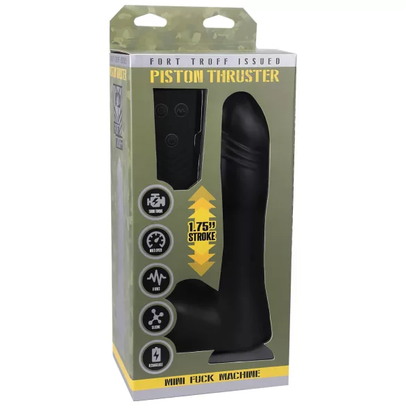 Doc Johnson - mini piston vibrator s radijskim upravljanjem - crni