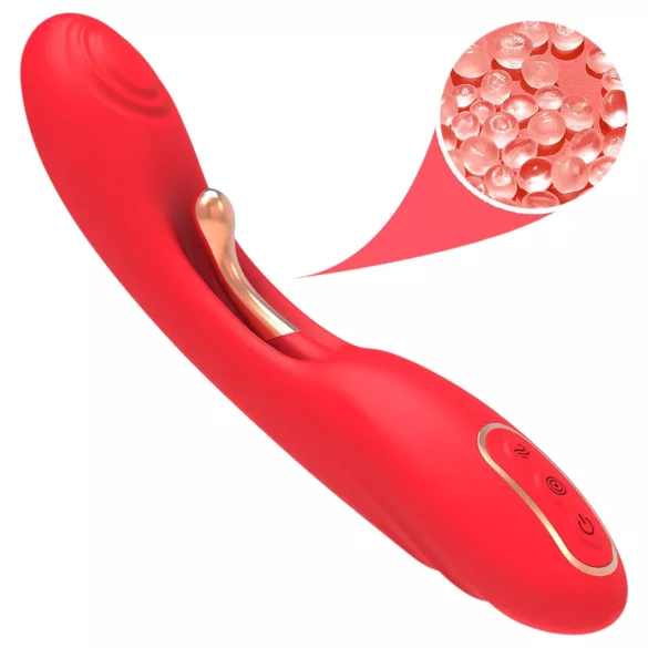 Bestoy - G-točka vibrator s jezikom - silikon - crvena