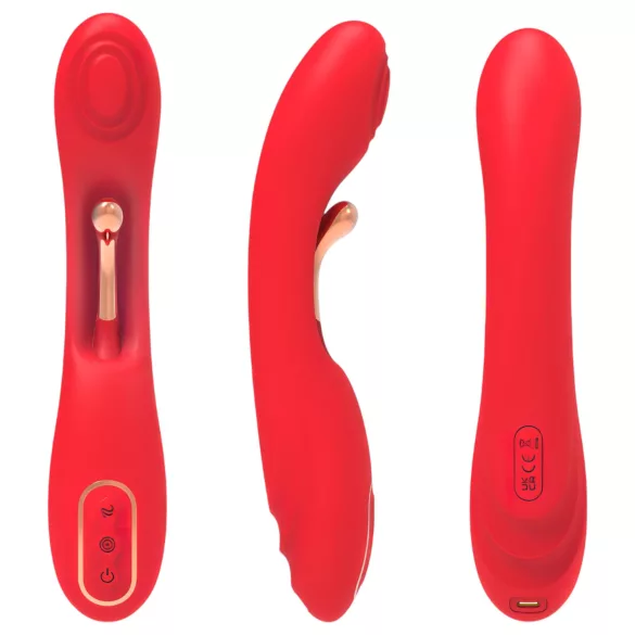 Bestoy - G-točka vibrator s jezikom - silikon - crvena