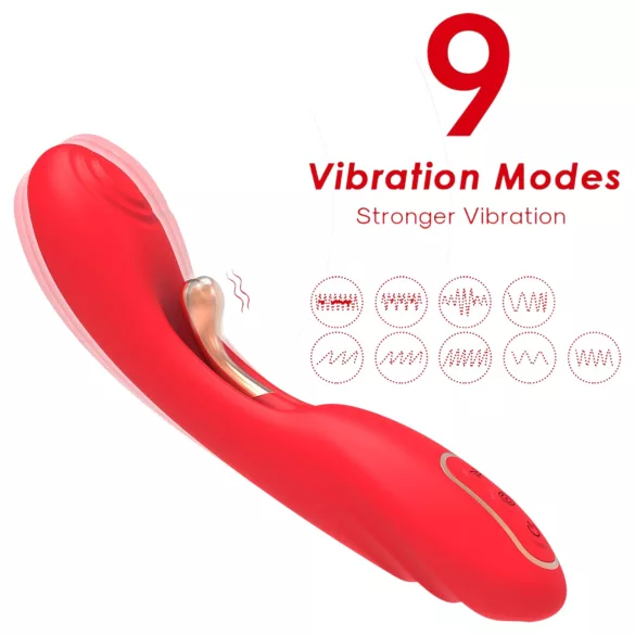 Bestoy - G-točka vibrator s jezikom - silikon - crvena