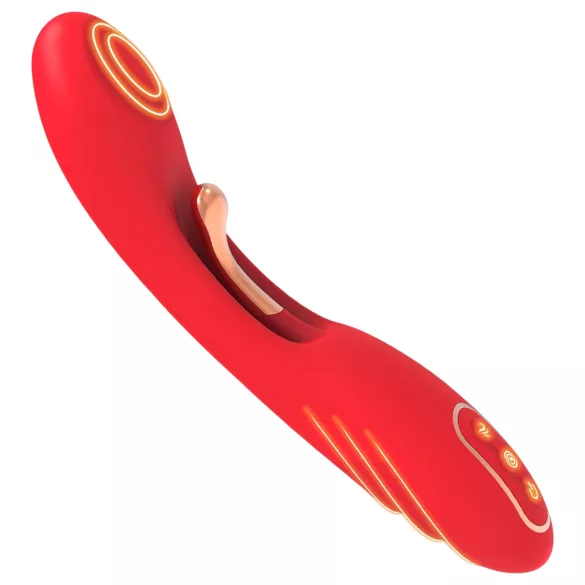 Bestoy - G-točka vibrator s jezikom - silikon - crvena