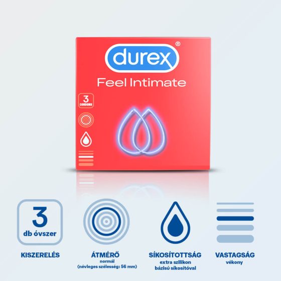 Durex Feel Intimate - kondomi tankih stijenki (3 kom)