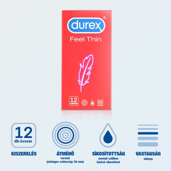 Durex Feel Thin - kondomi realističnog osjećaja (12 kom)