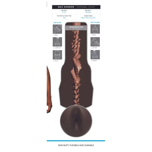 Fleshjack Max Konnor - masturbator s realističnom analnom otvorom - smeđa boja
