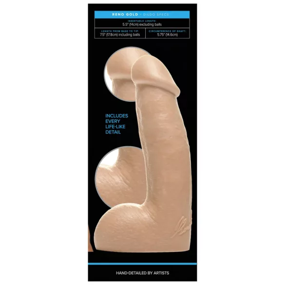 Fleshjack Reno Gold - realistični dildo - prirodna boja
