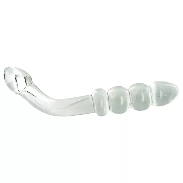 Prisms Hamsa - stakleni dildo za G-točku s dva kraja - proziran