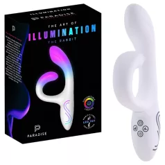   Paradise Illumination - svjetleći vibrator s klitoralnom ručkom (bijeli)