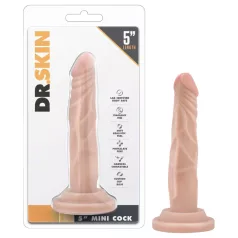   Dr. Skin 5 - realistični dildo s vakuum postoljem - prirodna boja 14,5 cm