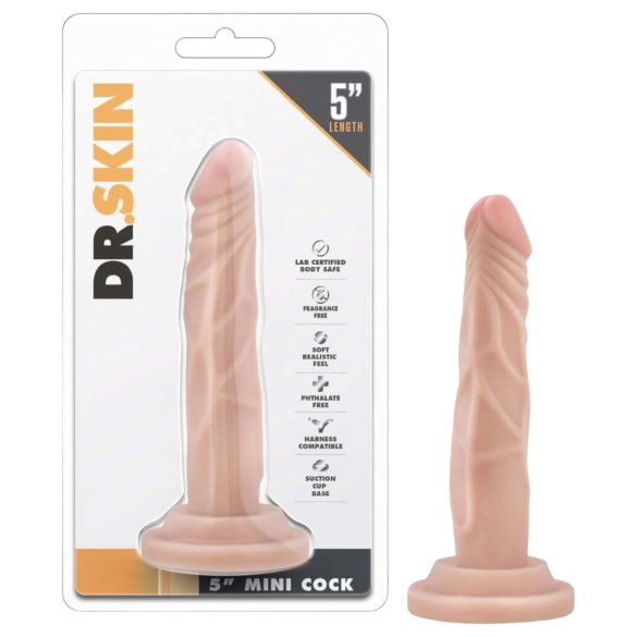 Dr. Skin 5 - Realistični dildo s vakumom - prirodno (14,5 cm)