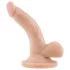 Dr. Skin - realistični dildo s testisima i vakuum postoljem - 12 cm, prirodni