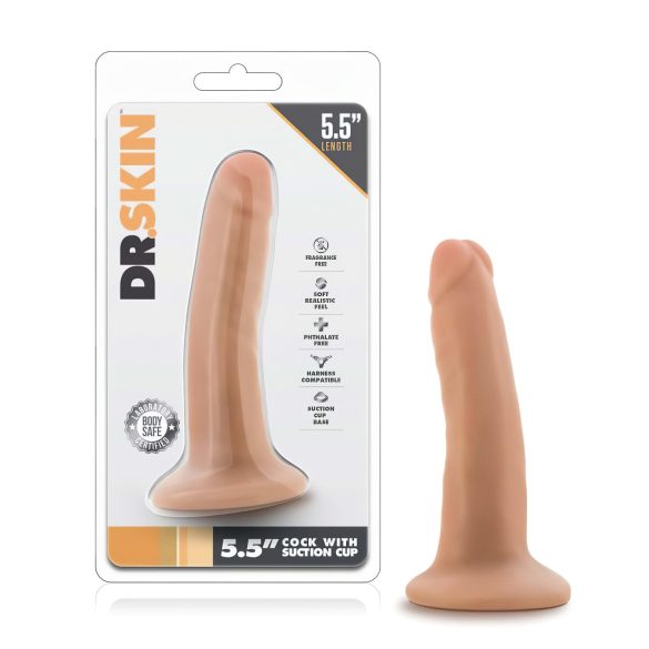 Dr. Skin realistični dildo s vakuumom - prirodni (14cm)
