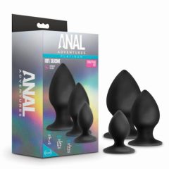   Anal Adventures Platinum Stout - analni dildo set - 3 kom (crni)