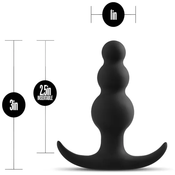 Anal Adventures Platinum - analni čep s kuglicama - crni