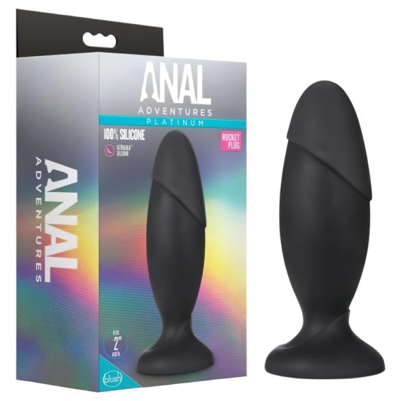 Anal Adventures Platinum Rocket - veliki analni čep (crni)
