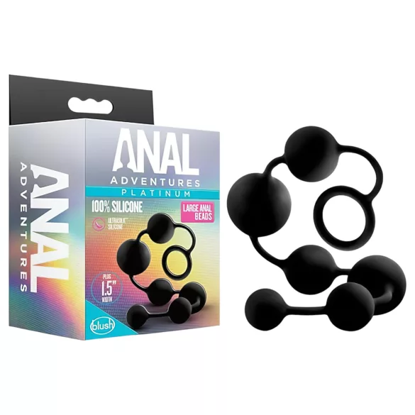 Anal Adventures - analni dildo s kuglicama - crni