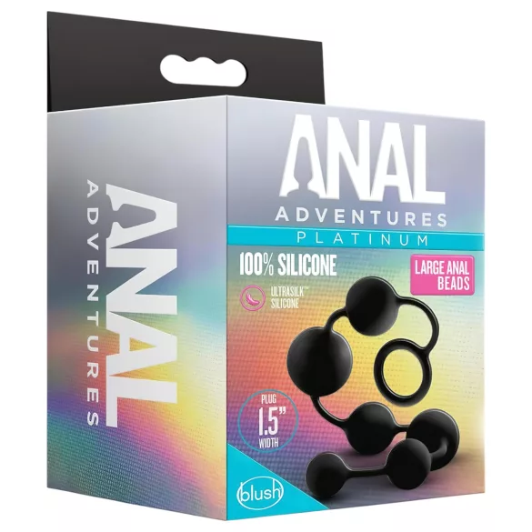 Anal Adventures - analni dildo s kuglicama - crni