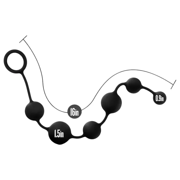 Anal Adventures - analni dildo s kuglicama - crni