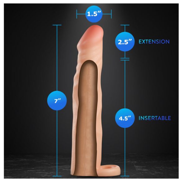Performance Plus - penis rukav s prstenom - prozirni - 2,5 cm