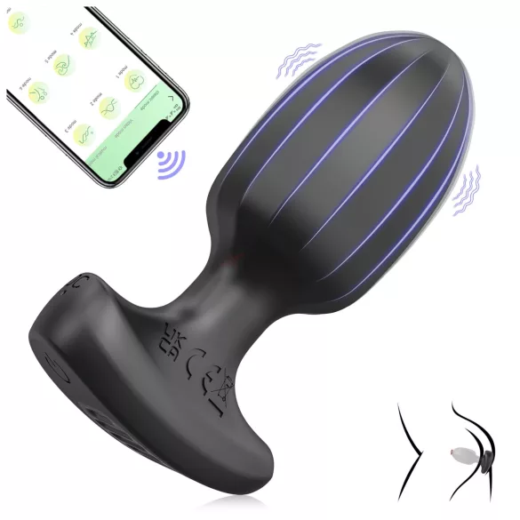 AlvUp - analni vibrator s daljinskim upravljanjem - crni