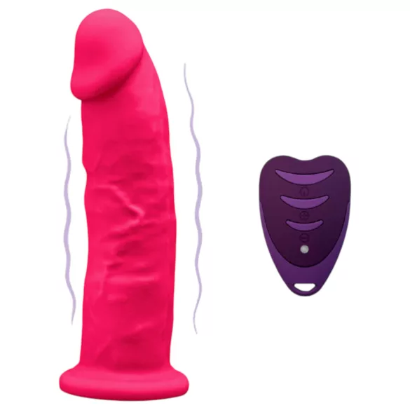 Silexd - vibrator s prijanjajućom podlogom i daljinskim upravljačem - ružičasti