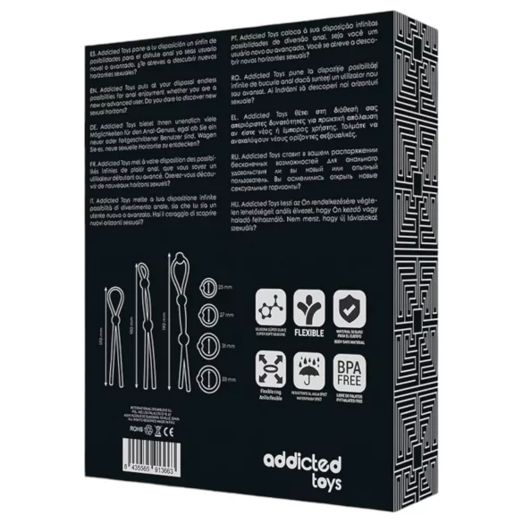 Addicted Toys - set silikonskih erekcionih prstenova - 7 komada - crni
