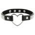 Coquette – baršunasta choker ogrlica sa srcem i kristalićima (crna)