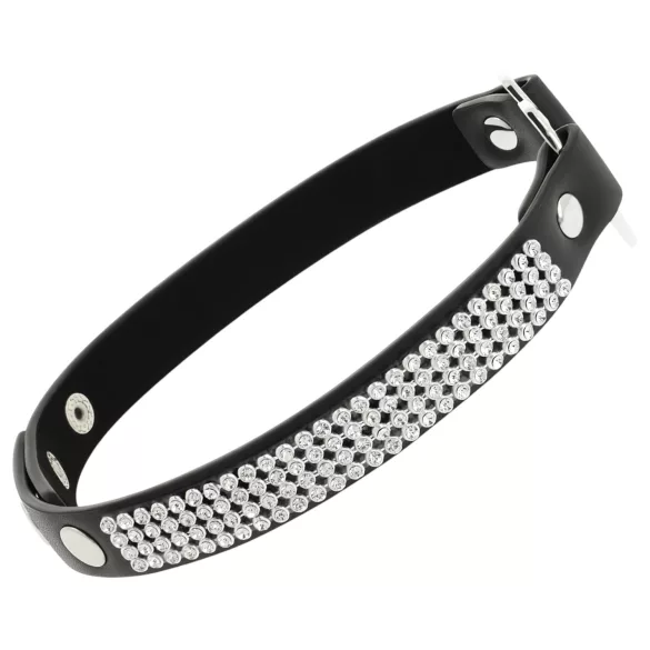 Coquette - ogrlica choker sa srcem i kristalima - crna