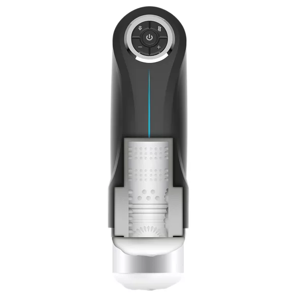 JamyJob - muški masturbator s pokretnim dijelom i vibracijom - crni