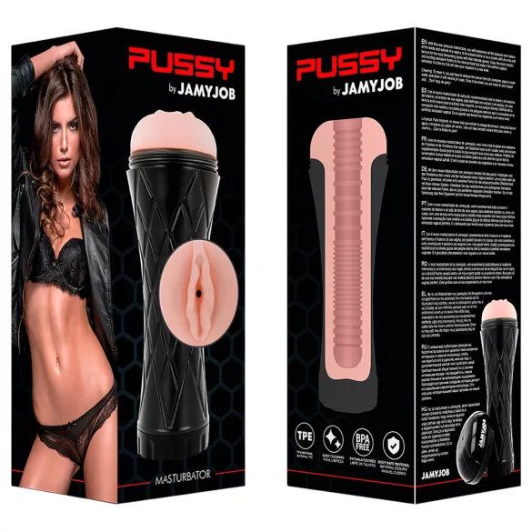 JamyJob - realistična umjetna vagina u futroli - crna/natural