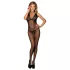 Subblime 951993 - mrežasti bodystocking s ukrasom za vrat - crna - S-L