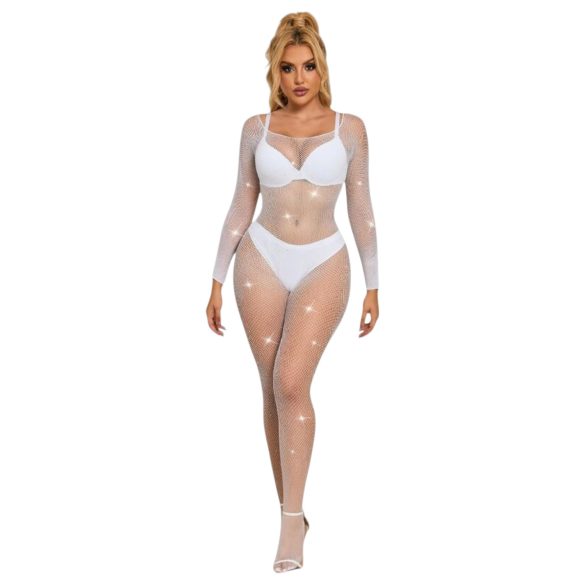 Subblime 952396 - sjajni kombinezon s rhinestones - bijela - S-L