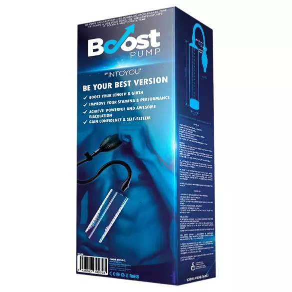 Boost PSX04 - ručna pumpica za penis s mjernom skalom (prozirna) - 22 cm