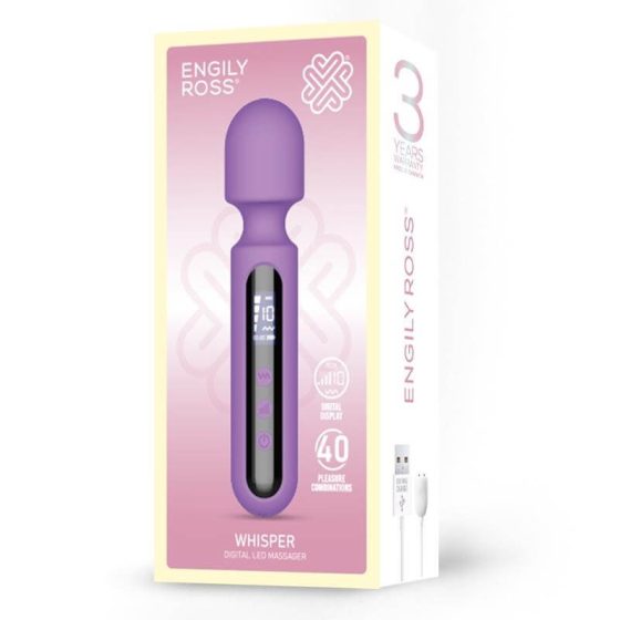 Engily Ross Whisper - punjivi, digitalni vibrator za masažu (ljubičasti)