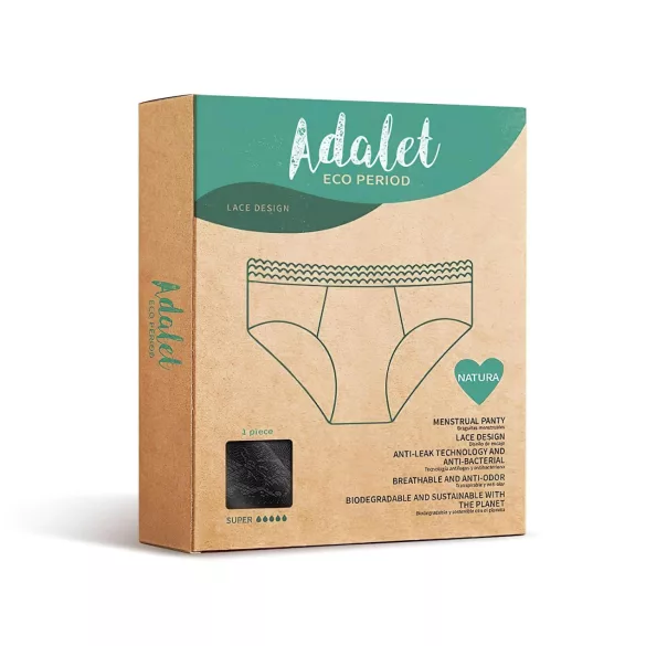 Adalet Natura Super - menstrualne gaćice - crna