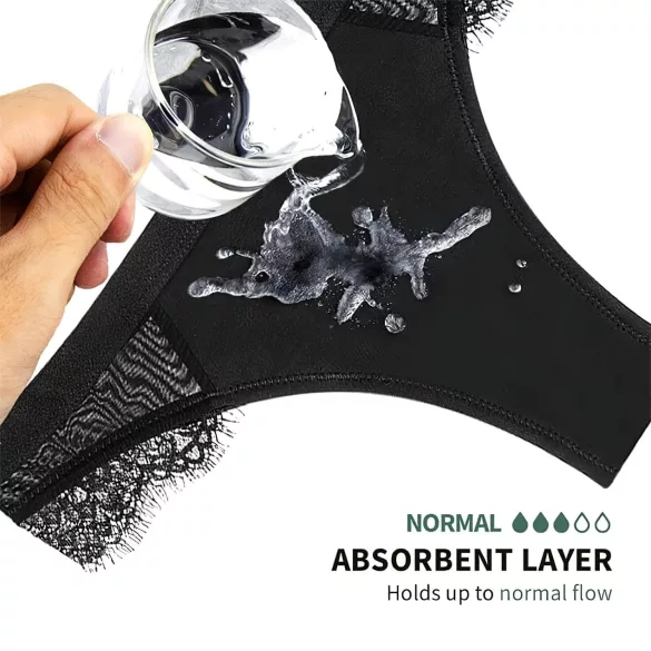 Adalet Flora Normal - menstrualne gaćice - crne - M