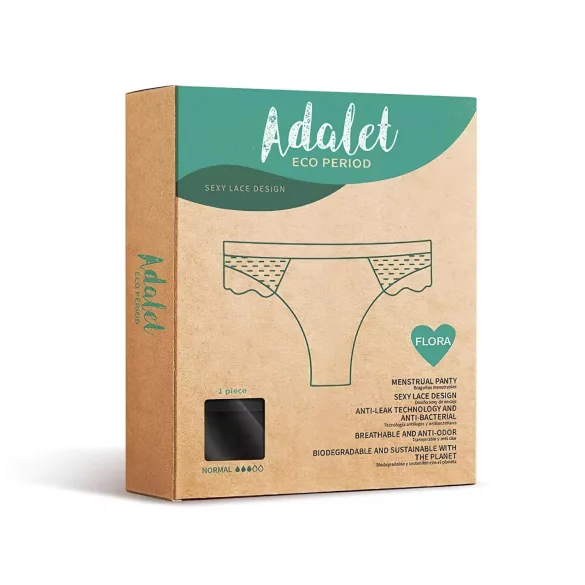 Adalet Flora Normal - menstrualne gaćice - crne - M