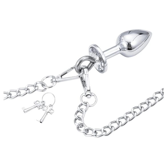 LateToBed - lisice s analnim čepom - metalne - srebrna