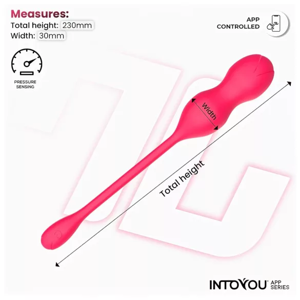 INTOYOU Kyra Pelvic - vibrirajuće kegel kuglice - pametne - silikon - roza