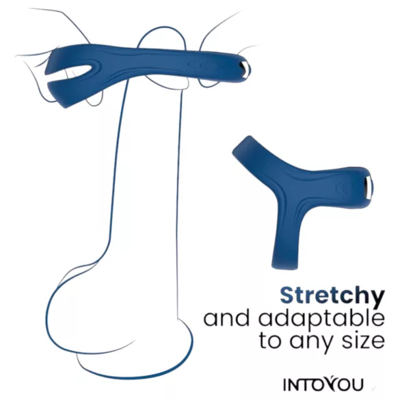 INTOYOU - vibrirajući erekcijski prsten za penis i testise - plavi