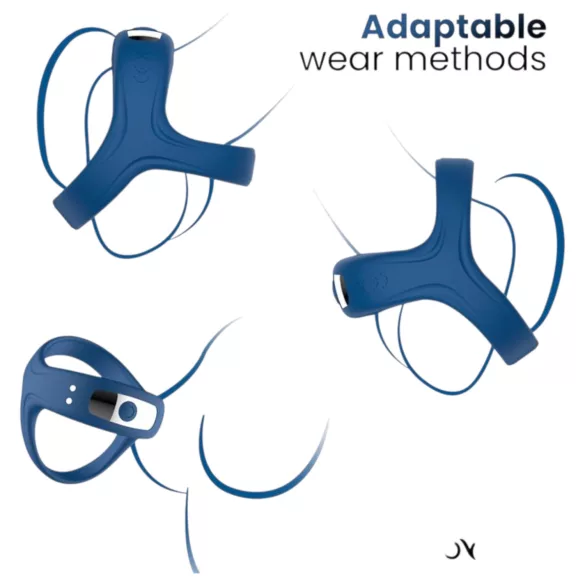 INTOYOU - vibrirajući erekcijski prsten za penis i testise - plavi